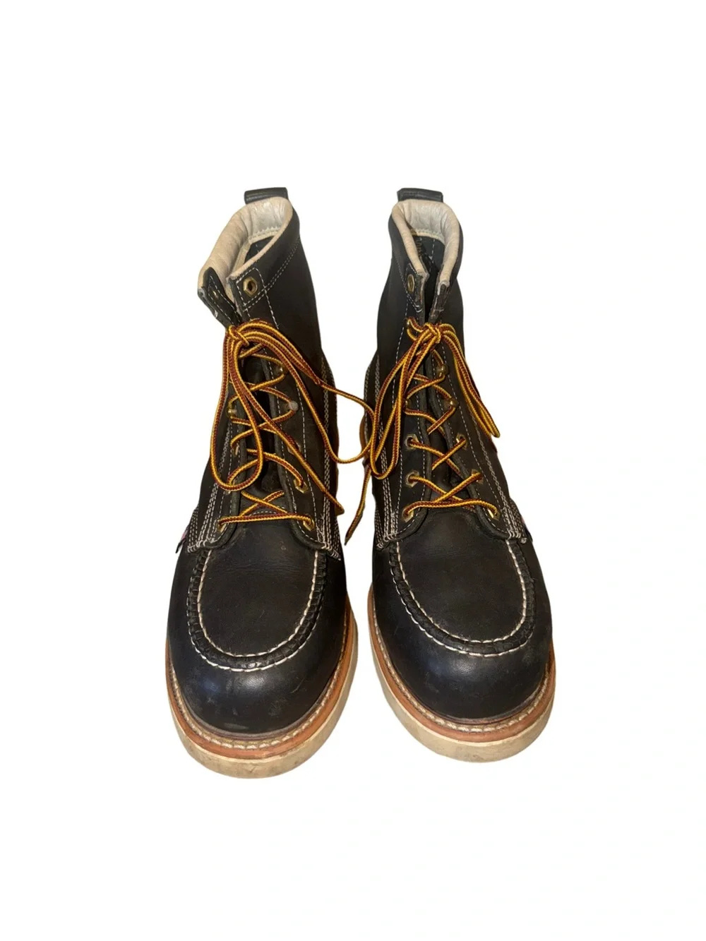 Black Moc Toe Work Classic American style Thorogood steel toe boots size 9.5 D